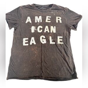 American Eagle Black Distressed Men’s Large T-Shirt